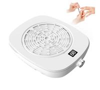Colector De Polvo De Uñas, Colector De Polvo De Ventilador De Vacío Compacto con 45 Velocidades, Pantalla LCD, Potente Extractor De Uñas para Perforación De Uñas, Pulido De Bricolaje White