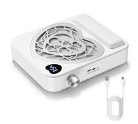 Colector de polvo de uñas, extractor de polvo de uñas de succión ajustable de 4500 RPM con filtro reutilizable, colector de polvo recargable, herramienta portátil de manicura para esmalte de uñas