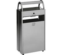 Colector de residuos con cenicero y tejadillo protector contra la lluvia VAR, capacidad 60 l, A x H x P 480 x 960 x 250 mm