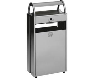 Colector de residuos con cenicero y tejadillo protector contra la lluvia VAR, capacidad 60 l, A x H x P 480 x 960 x 250 mm