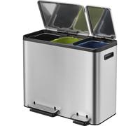 Colector de residuos con pedal EKO, capacidad 3 x 15 l, A x H x P 605 x 492 x 321 mm