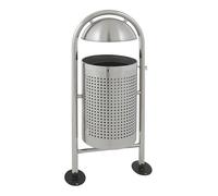 Colector de residuos con tejadillo capacidad 27 l, H x Ø 1150 x 350 mm