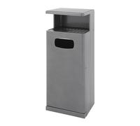 Colector de residuos con tejadillo y cenicero, aluminio capacidad 55 l, A x H x P 345 x 1030 x 400 mm
