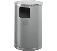 Colector de residuos exterior de chapa de acero VAR, capacidad 30 l, H x Ø 620 x 300 mm