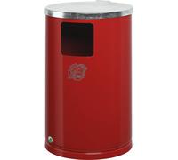 Colector de residuos exterior de chapa de acero VAR, capacidad 30 l, H x Ø 620 x 300 mm