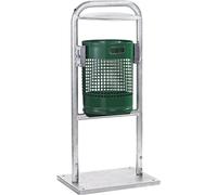Colector de residuos para exteriores, 30 l, acero VAR, con arco tubular y tejadillo