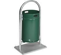 Colector de residuos para exteriores, 60 l, acero VAR, con arco tubular