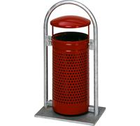 Colector de residuos para exteriores, 65 l, acero VAR, A x H x P 580 x 1145 x 380 mm, con arco tubular y tejadillo