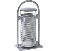 Colector de residuos para exteriores, 65 l, acero VAR, A x H x P 580 x 1145 x 380 mm, con arco tubular y tejadillo