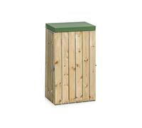 Colector de residuos para exteriores con revestimiento de madera 125 l, A x H x P 600 x 1030 x 380 mm