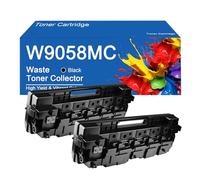 Colector de tóner Residual de Alto Rendimiento W9058MC de Repuesto para impresoras HP Color LaserJet Managed MFP E87640z y E87640dn con Chip.,W9058MC -2Pack
