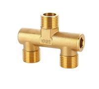 Colector en U de latón, desviador de grifo 1/2" una entrada dos salidas, 3 opciones de rosca interna/externa, tuerca de unión 360° Conexión rápida(Type A)