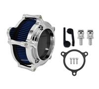Colector goma 45° universal Esponja poliuretano d Filtro de aire de admisión cromado para Harley Sportster XL48 Dyna FXDLS Touring Electra Road Glide Softail FLSTNSE(Blue Filter D)