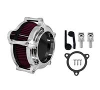 Colector goma 45° universal Esponja poliuretano d Filtro de aire de admisión cromado para Harley Sportster XL48 Dyna FXDLS Touring Electra Road Glide Softail FLSTNSE(Red Filter C)