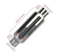 Colectores De Escape Silenciador De Escape Para Coche, Plateado 51 Mm 57 Mm 63 Mm 76 Mm De Acero Inoxidable Para Carreras Deportivas Modificado HLWXMDZ(63x101x63)