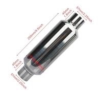 Colectores De Escape Silenciador De Escape Para Coche, Plateado 51 Mm 57 Mm 63 Mm 76 Mm De Acero Inoxidable Para Carreras Deportivas Modificado HLWXMDZ(57x101x57)