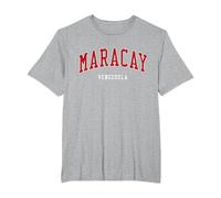 Colegio Maracay, Venezuela, Estilo Universitario Camiseta, Hombre Tallas Grandes, Gris Jaspeado, 6X Alto