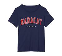 Colegio Maracay, Venezuela, Estilo Universitario Camiseta, Mujer Tallas Grandes, Azul Marino, 5XL Grande