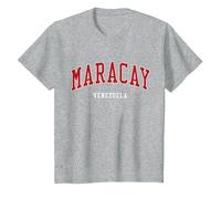 Colegio Maracay, Venezuela, Estilo Universitario Camiseta, Niños, Gris Jaspeado, 10 años