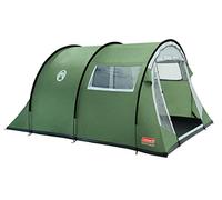 Coleman 4-Personen Zelt Coastline Deluxe Tienda de campaña de túnes de 4 plazas para Camping o Festivales, Acampada, Familiar, Impermeable hasta 3000 mm de Columna de Agua, Verde, 4 Personas