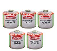 Coleman C300 - Pack de 5 cartuchos de gas con rosca de 240 g de gas (mezcla butano/propano) para todos los productos Coleman con conexión a rosca.