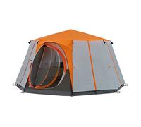 Coleman Cortes Octagon 8 - Tienda de Campaña Kuppelzelt para 8 Personas, 15.7 m² con Tecnología WeatherTec, Color Gris/Naranja