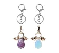 Coles De Ángel De 2 Piezas, Llaveros De 2 Piezas, Coles De Cristal Curativo, Decoraciones De Cristal, Accesorios Coles De Bricolaje
