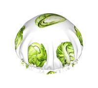 coles de Bruselas,Gorro de ducha, gorro de noche, gorro de baño elástico impermeable de doble capa, reutilizable para el cabello.