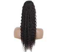 Coleta Cola de caballo con cordón rizado de onda larga, extensiones de cola de caballo con clip sintético de 26 "para mujeres negras, cola de caballo con cordón rizado afro, postizos falsos Postizo Tr