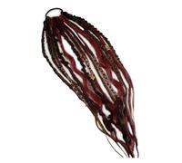 Coleta elástica con rastas, extensión de cabello con rastas estilo bohemio con cuentas, accesorio de coleta elástica fácil de colocar en un minuto para festivales, ligero (#H)
