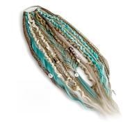 Coleta elástica con rastas, extensión de pelo trenzada a mano estilo boho con cuentas y conchas, coleta elástica fácil de colocar en un minuto para festivales, viajes y uso diario (A)