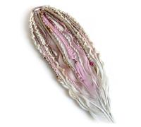 Coleta elástica con rastas, extensión de pelo trenzada a mano estilo boho con cuentas y conchas, coleta elástica fácil de colocar en un minuto para festivales, viajes y uso diario (F)