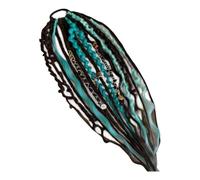 Coleta elástica con rastas, extensión de pelo trenzada a mano estilo boho con cuentas y conchas, coleta elástica fácil de colocar en un minuto para festivales, viajes y uso diario (D)