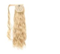 Coleta larga ondulada de Hollywood for mujer, cola caballo sintética envolvente, Clip ondulado for el cuerpo, rubia(Q97 M27-613)