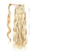 Coleta larga ondulada de Hollywood for mujer, cola caballo sintética envolvente, Clip ondulado for el cuerpo, rubia(Q97 F27-613)