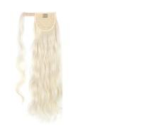 Coleta larga ondulada de Hollywood for mujer, cola caballo sintética envolvente, Clip ondulado for el cuerpo, rubia(Q97 60)