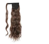 Coleta larga ondulada de Hollywood for mujer, cola caballo sintética envolvente, Clip ondulado for el cuerpo, rubia(Q97 2-30)