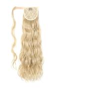 Coleta larga ondulada de Hollywood for mujer, cola caballo sintética envolvente, Clip ondulado for el cuerpo, rubia(Q97 M24-613)