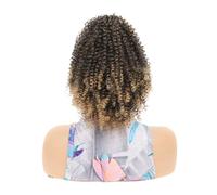 Coleta Postiza 10 Inch Drawstring Ponytail Extension,Kinky Curly Fluffy Short Afro Ponytails Synthetic Hairpiece ponytail extension(1BT27)
