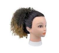 Coleta Postiza 10 Inch Drawstring Ponytail for Women,Curly Afro Kinky HairPieces for Daily Use ponytail extension(Black Yellow)