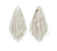 Coleta Postiza 13 Inch Ponytail Extension Claw Clip in Fluffy Synthetic Curly Wavy Pony Tail Hairpiece for Women ponytail extension(Cold Blonde)