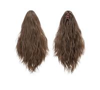 Coleta Postiza 13 Inch Ponytail Extension Claw Clip in Fluffy Synthetic Curly Wavy Pony Tail Hairpiece for Women ponytail extension(Mudium Brown)