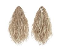 Coleta Postiza 13 Inch Ponytail Extension Claw Clip in Fluffy Synthetic Curly Wavy Pony Tail Hairpiece for Women ponytail extension(Dirty Blonde)
