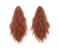 Coleta Postiza 13 Inch Ponytail Extension Claw Clip in Fluffy Synthetic Curly Wavy Pony Tail Hairpiece for Women ponytail extension(Reddish Brown)