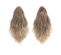 Coleta Postiza 13 Inch Ponytail Extension Claw Clip in Fluffy Synthetic Curly Wavy Pony Tail Hairpiece for Women ponytail extension(Brown to Ash Blonde)