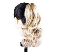 Coleta Postiza 16 Inch Soft Wavy Ponytail, Claw Clip Short Synthetic Hair Pieces for Women ponytail extension(Short-18H613)