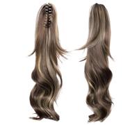 Coleta Postiza 16 Inch Soft Wavy Ponytail, Claw Clip Short Synthetic Hair Pieces for Women ponytail extension(Longer-8H22)