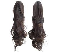 Coleta Postiza 16 Inch Soft Wavy Ponytail, Claw Clip Short Synthetic Hair Pieces for Women ponytail extension(Longer-2)