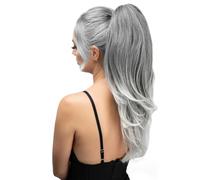 Coleta Postiza 22 Inch Clip In Ponytail Extension for Women,Synthetic Hairpiece for Daily Use ponytail extension(Mix Gray)