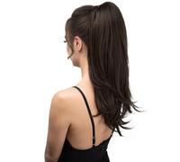 Coleta Postiza 22 Inch Clip In Ponytail Extension for Women,Synthetic Hairpiece for Daily Use ponytail extension(Dark Brown)